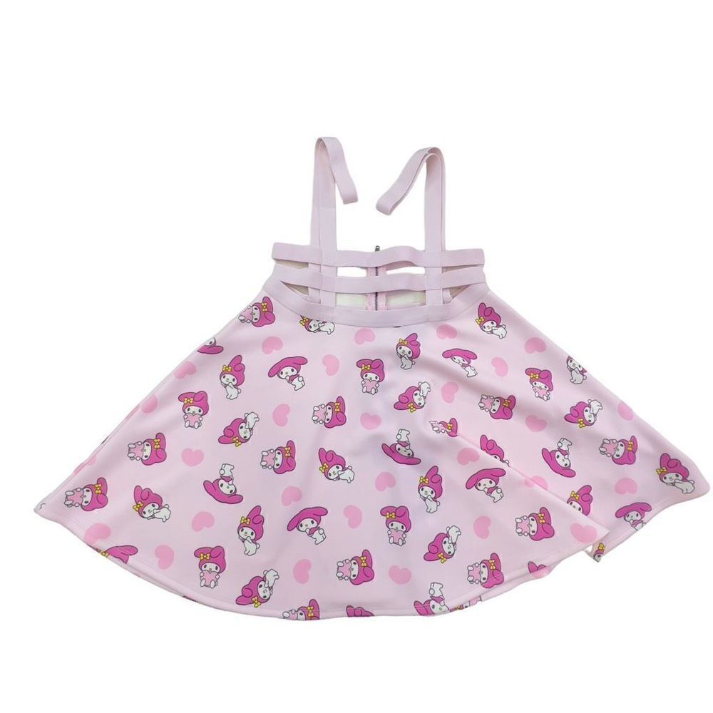 Sanrio My Melody Women's Strappy Elastic Suspender A-Line Skirt Pink SM ANIME